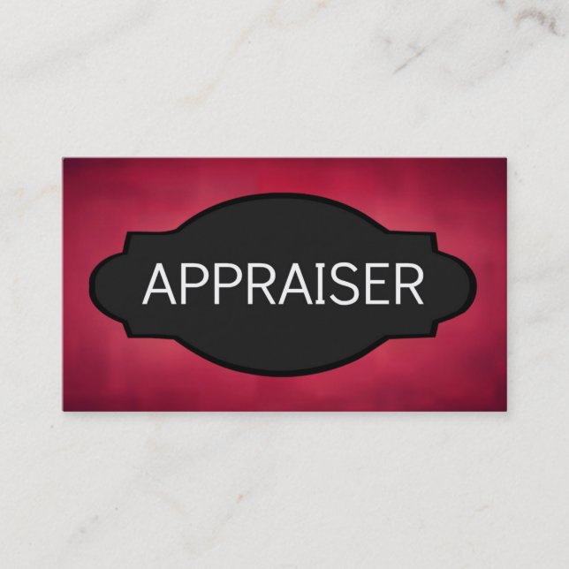 Appraiser Elegant Name Plate Business Card (Front)
