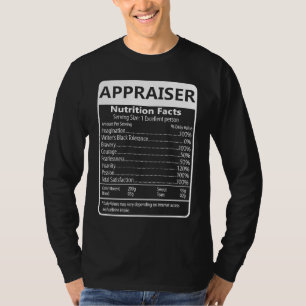Appraiser Nutrition Facts Sarcastic Graphic T-Shirt