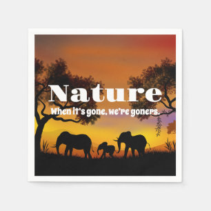 Appreciate Nature and Elephants Napkin