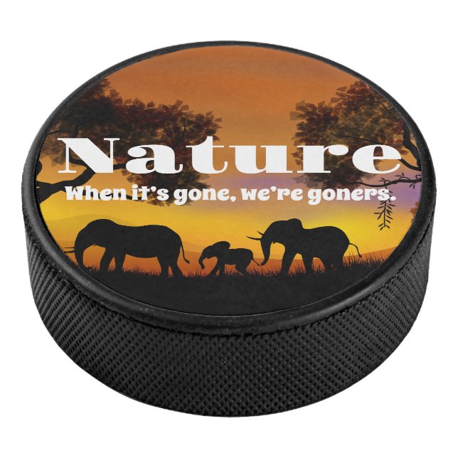 Appreciate Nature and Elephants Wireless Charger Hockey Puck (3/4)