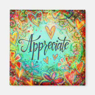 Appreciate Pretty Floral Fun Inspirivity ONE WORD  Magnet