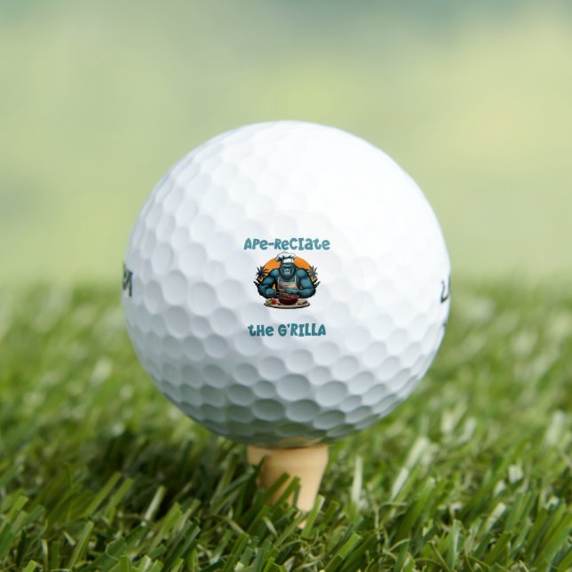 Appreciate The G'rilla Master BBQ Griller Fun Pun Golf Balls (Insitu Tee)