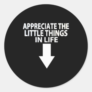 Appreciate The Small Things In Life Funny Arrow Fu Classic Round Sticker