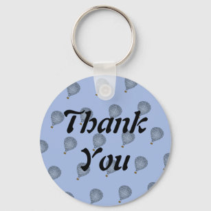 Appreciation Blue Mosaic Hot Air Balloon Thank You Key Ring