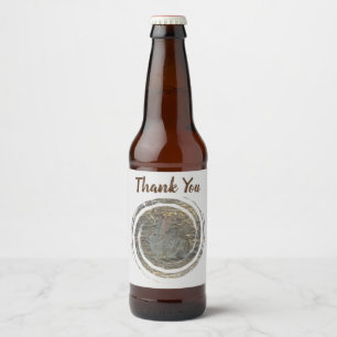 Appreciation Brown Bunny Cute Rabbit Thank You Beer Bottle Label