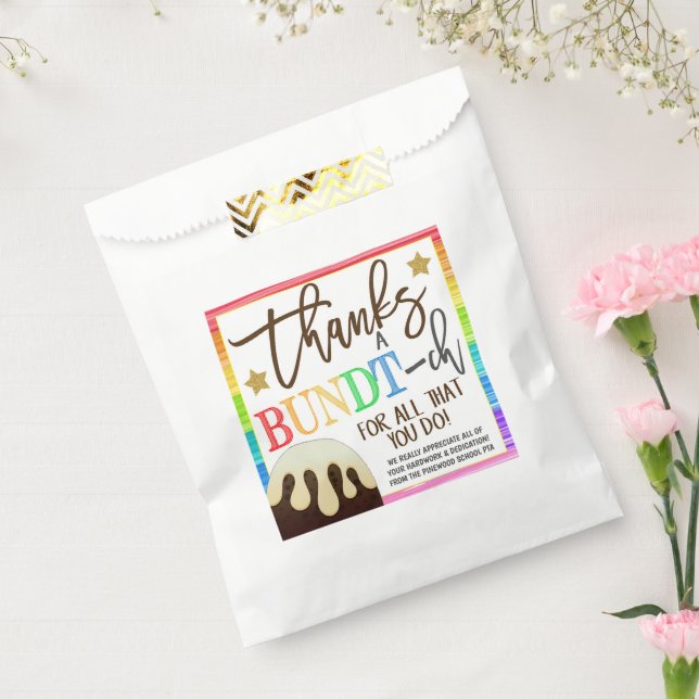 Appreciation Bundt Cake Treat Favour Bags (Sealed)