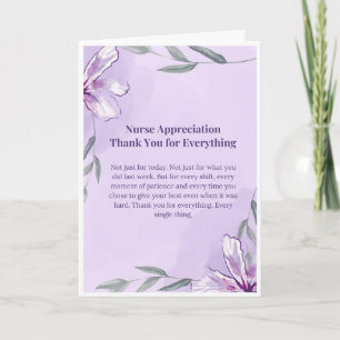 Appreciation Card — Thank You for Everything Nurse