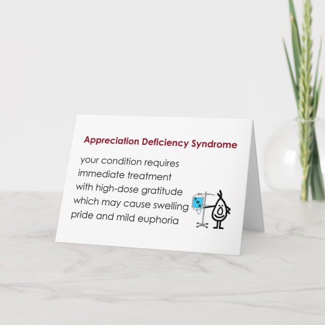 Appreciation Deficiency Syndrome - funny thank you (Front)
