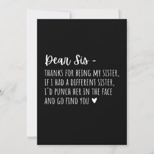 Appreciation Gift For Sisters. Holiday Card
