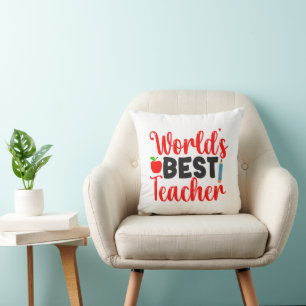 Appreciation Gift Worlds Best Teacher Cushion