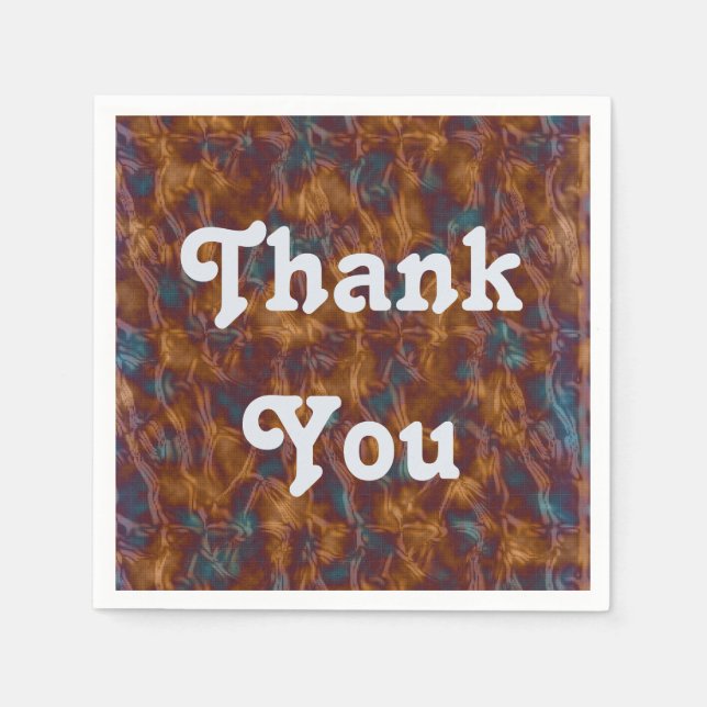 Appreciation Meal Elegant Gold Blue Thank You Napkin (Front)