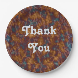 Appreciation Meal Gold Blue Swirl Colours Thank Yo Paper Plate