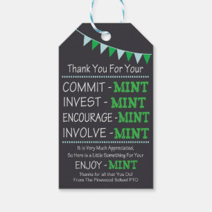 Appreciation Mint Thank You Gift Tag Favors