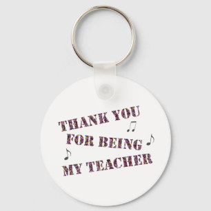 Appreciation Music Teacher Musical Notes Thank You Key Ring