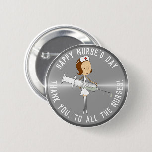 Appreciation Nurse's Day Silver  6 Cm Round Badge