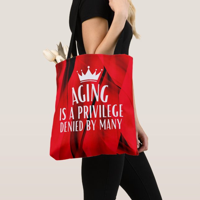 Appreciation Quote Aging Senior Grandparent Tote Bag (Close Up)
