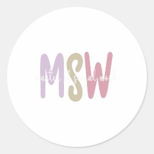 Appreciation Social Worker Graduation Master's Deg Classic Round Sticker
