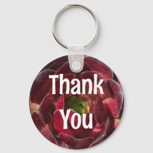 Appreciation Succulent Photo Red Plant Thank You Key Ring