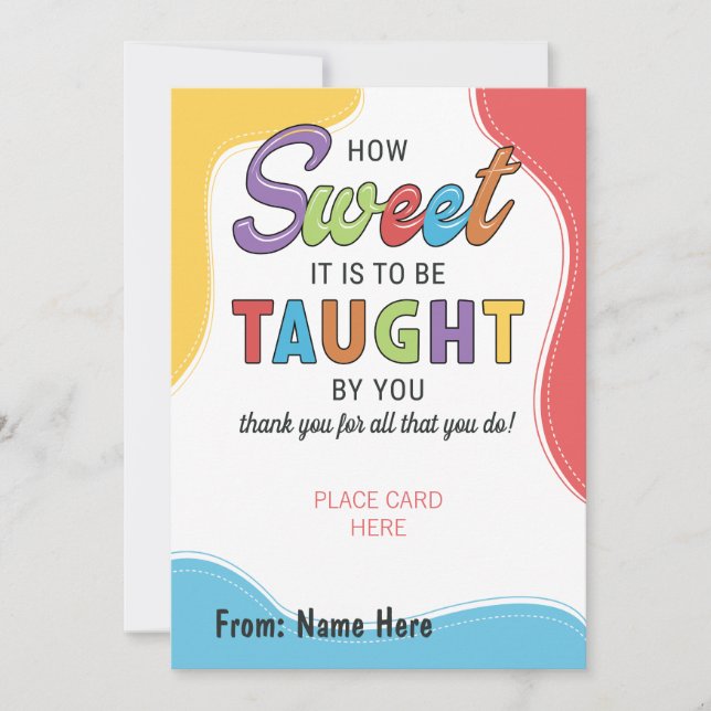 Appreciation Thank you Teacher gift card holder (Front)