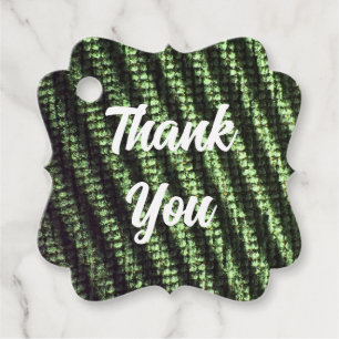 Appreciation Token Simple Green Striped Thank You Favour Tags