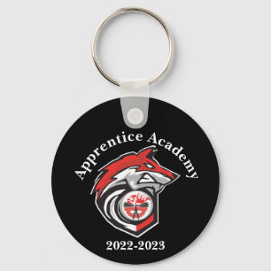 Apprentice Academy Red Wolf Personalised Round Key Ring