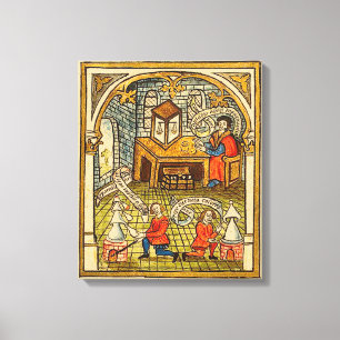 Apprentices in a Mediaeval Laboratory Canvas Print