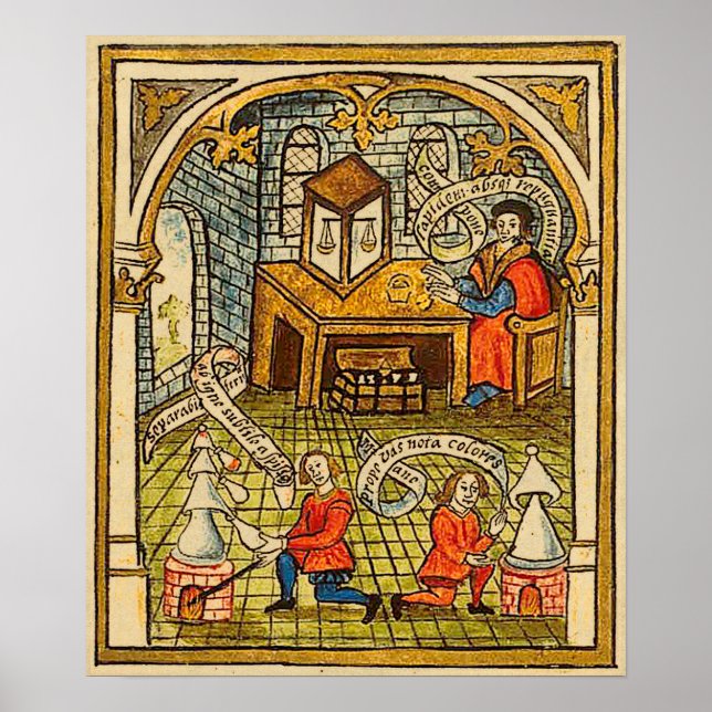 Apprentices in a Mediaeval Laboratory Poster (Front)