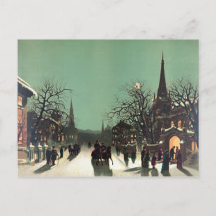 Approach of the New Year Holiday Postcard