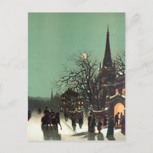 Approach of the New Year Holiday Postcard