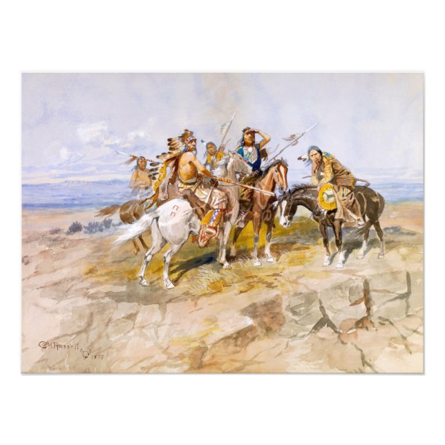 Approach of the White Men by C. M. Russell Photo Print (Front)