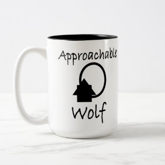 "Approachable Wolf"  Art by J.H.Thornton  Two-Tone Coffee Mug