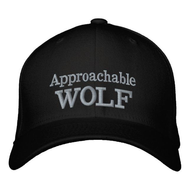 Approachable Wolf Embroidered Hat (Front)