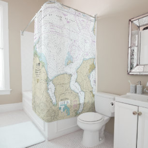 Approaches to Admiralty Inlet Dungeness to Oak Bay Shower Curtain