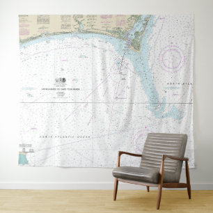 Approaches to Cape Fear River Nautical Chart 11536 Tapestry