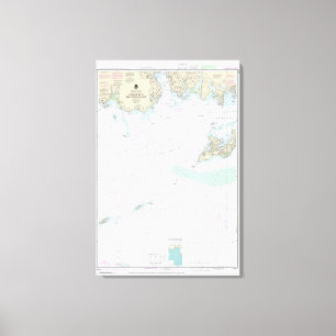 Approaches to New London Harbor Nautical Chart Canvas Print