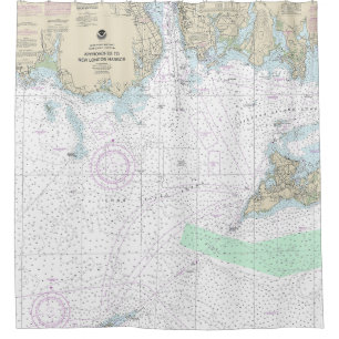 Approaches to New London Harbour Nautical Chart Shower Curtain