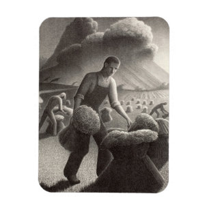 Approaching Storm by Grant Wood Magnet