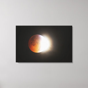 Approching the Total Eclipse of the Moon Canvas Print