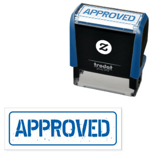 Approved blue ink logo Self-inking rubber stamp