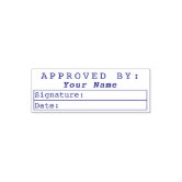 Approved By Bookkeeping Signature Name Date Red Self inking Stamp