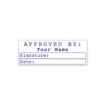 Approved By Bookkeeping Signature Name Date Red Self inking Stamp