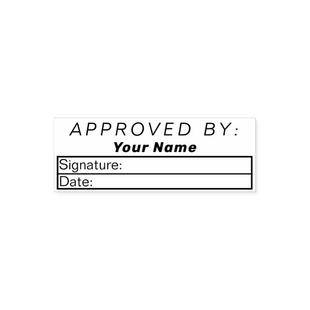 Approved By Bookkeeping Signature Name Date Self inking Stamp Zazzle