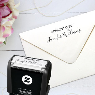 Approved By Custom Signature Personalised Self-inking Stamp