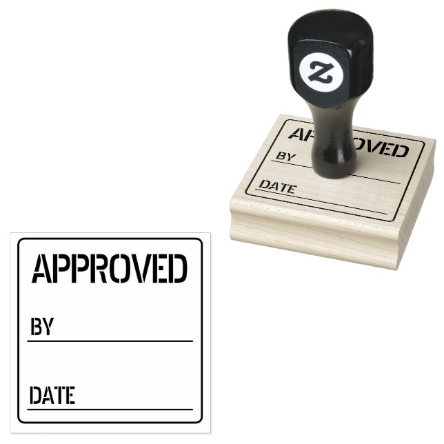 Approved By Date custom colour rubber office stamp (Stamped)