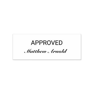 Approved by Name Custom Wood Rubber Stamp for Offi