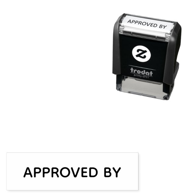APPROVED BY Simple Custom Typography Self-inking Stamp (In Situ)
