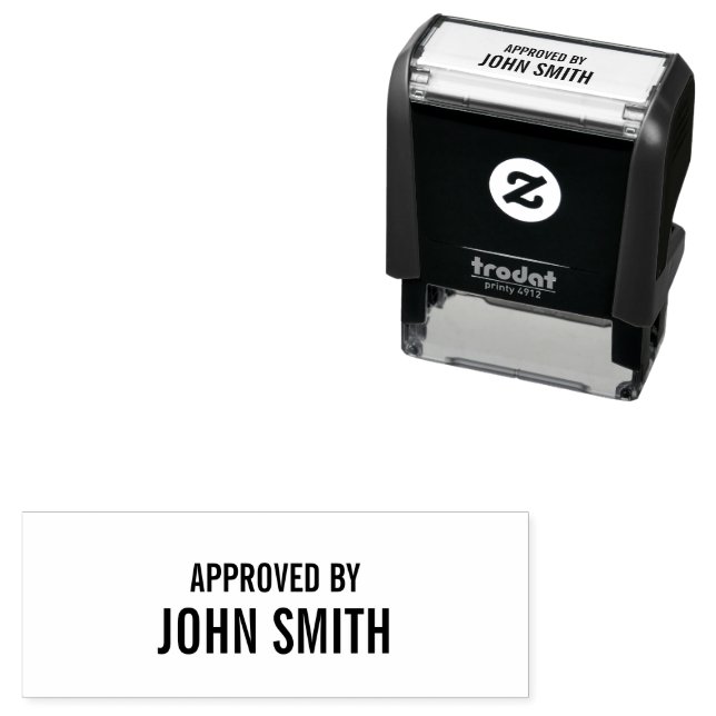 Approved by Your Name Here Self-inking Stamp (In Situ)