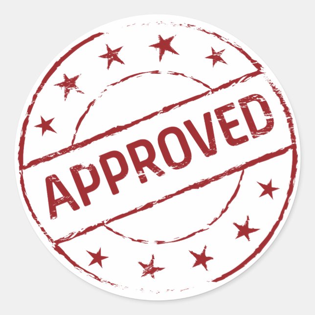 Approved Classic Round Sticker (Front)