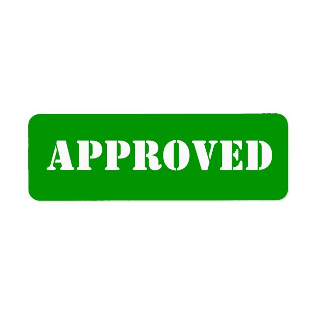 APPROVED label (Front)