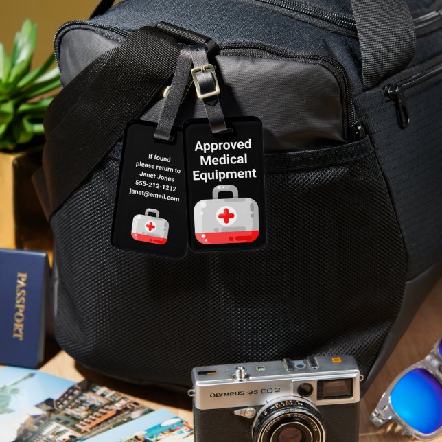 Approved Medical Equipment Luggage Tag (Front & Back)